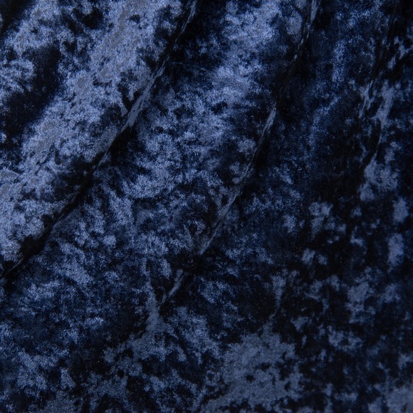 Vintage 80’s City Sites Navy Blue Crushed Velvet Long Sleeved Mini Dress - Picture 6 of 9